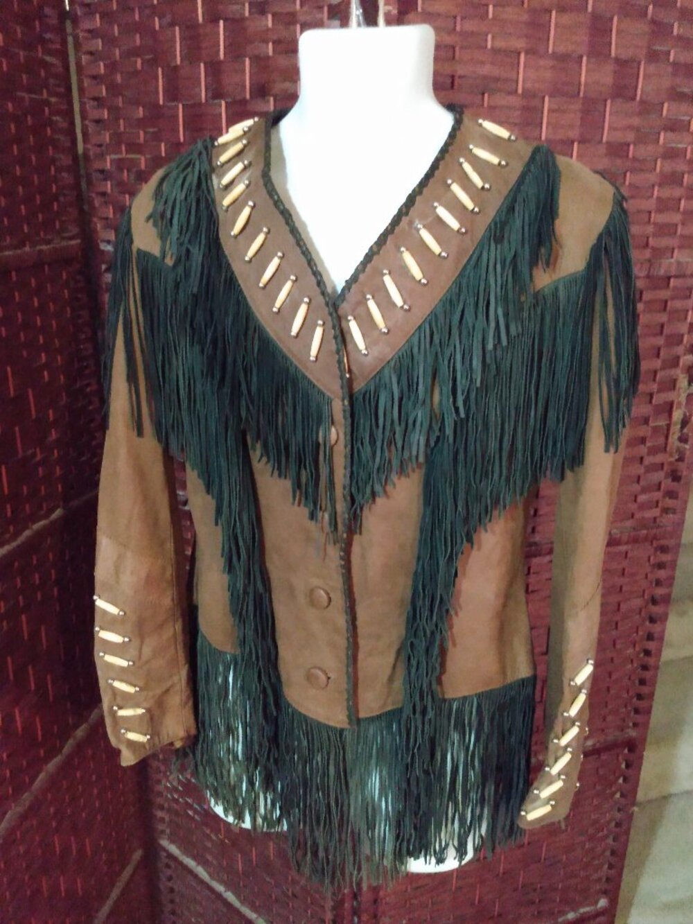 Vintage Women's Tatanka Leather Jacket Fringe Western Native Small